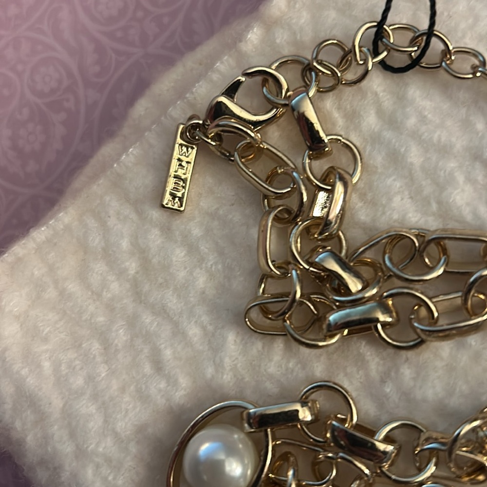White House Black market Pearl chain necklace - Picture 3 of 6